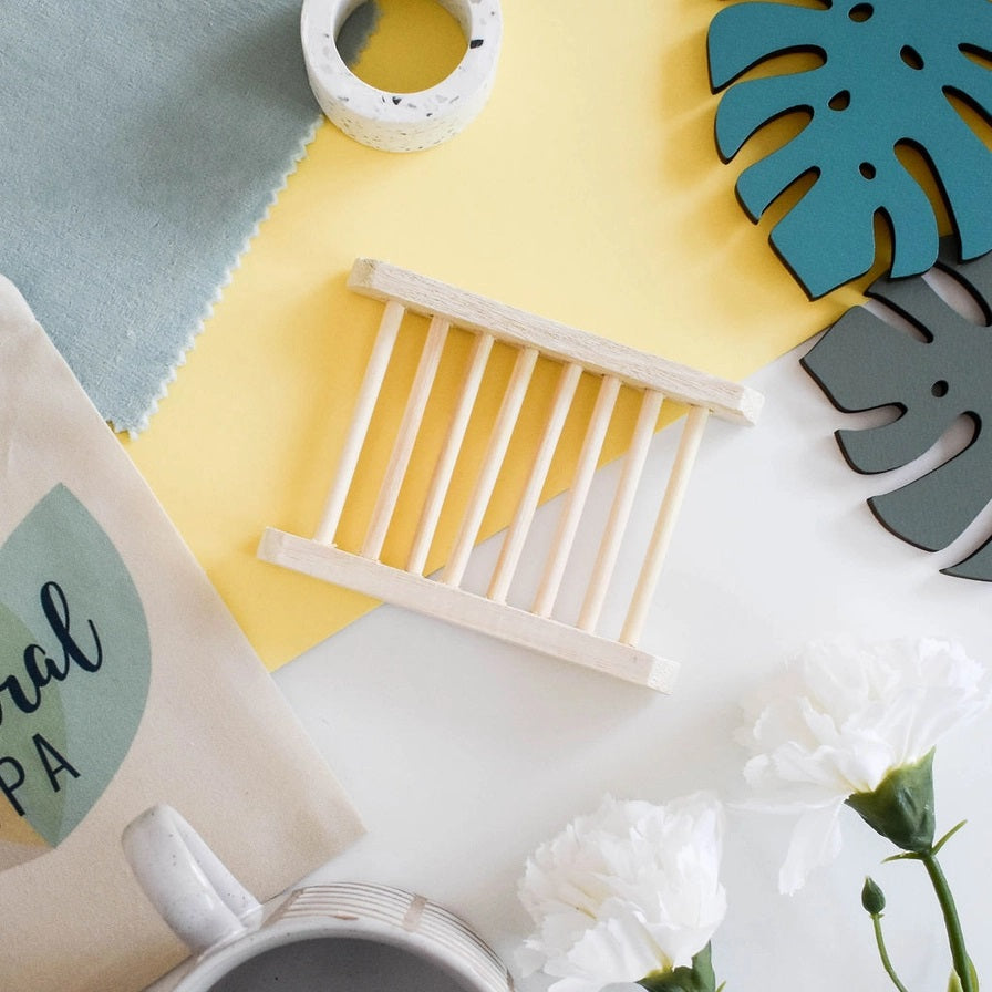 Ladder Style Soap Dish - Natural Bamboo